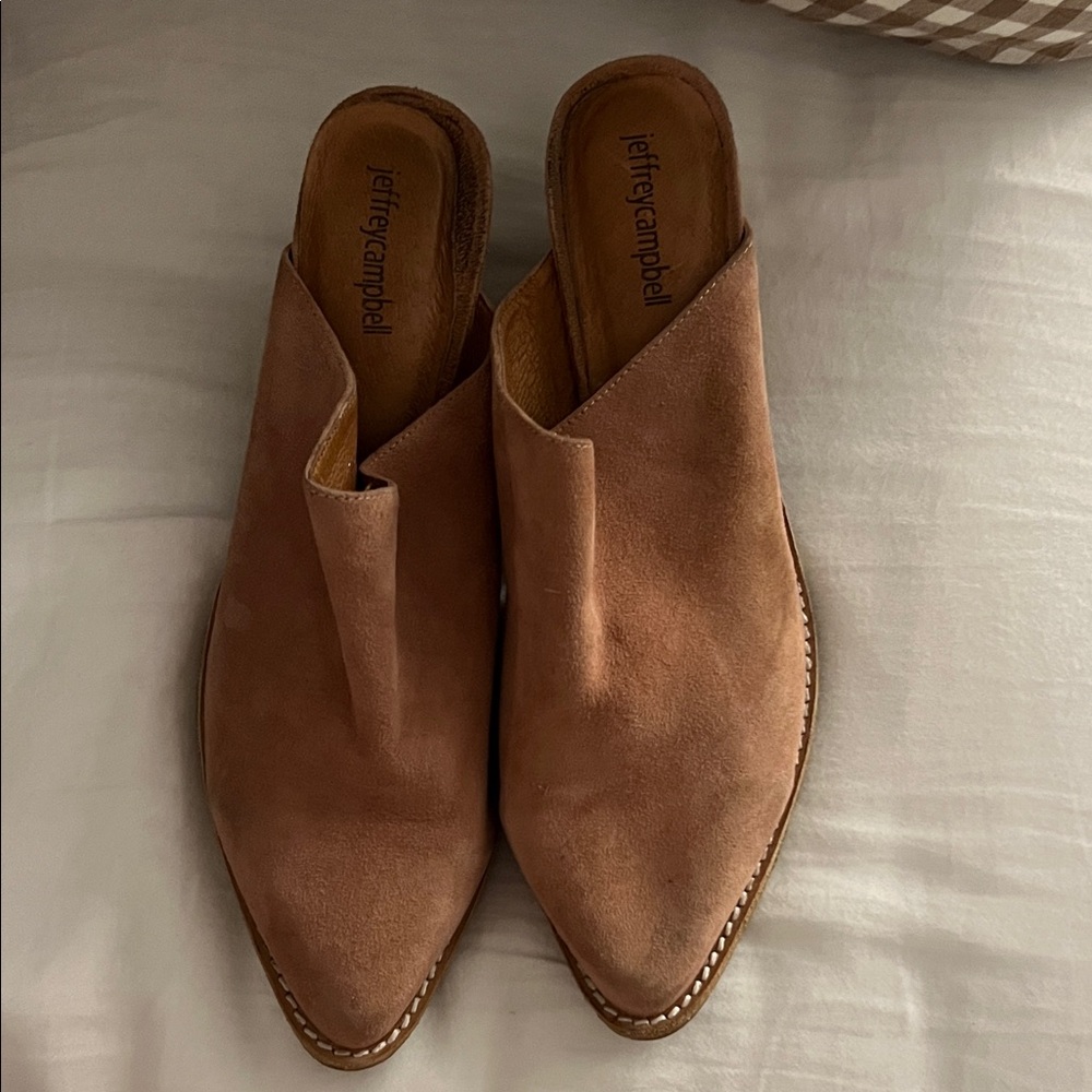 Jeffrey Campbell Suede Mule in Rusty Rose